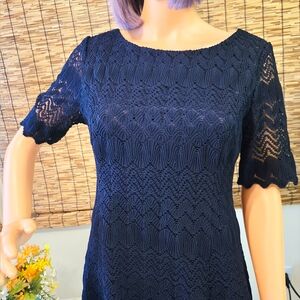 Eliza J Art Deco Patterned Petite Short Sleeve Dress